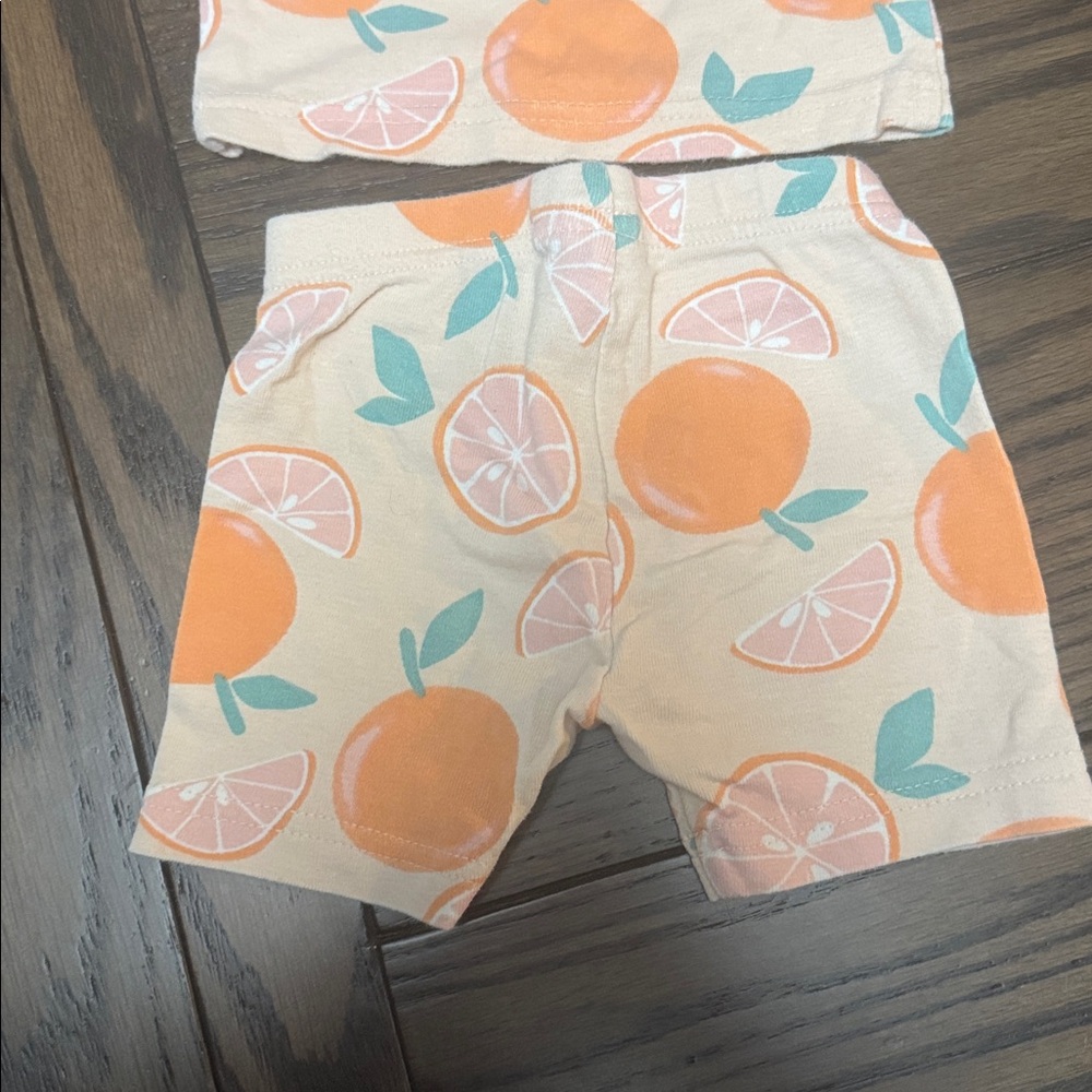 Carter's 12 Month Pajama Separates, Set of Two. Clementines and Stripes - Picture 10 of 11
